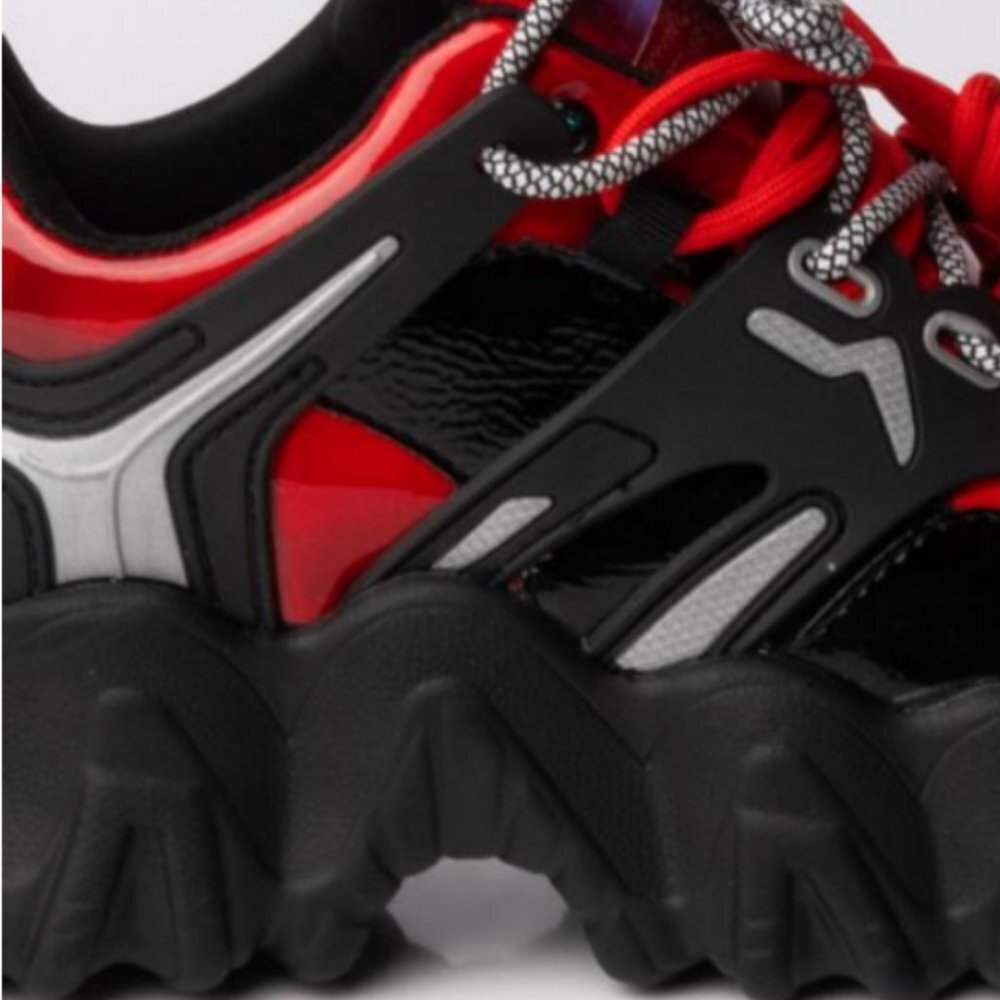AZALEA WANG HIGH ON YOU FLATFORM SNEAKER IN RED - Picture 4 of 7